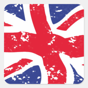 UK FLAGGA FYRKANTIGT KLISTERMÄRKE