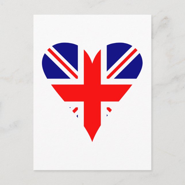 UK Flagga Heart Funky Vykort (Framsida)