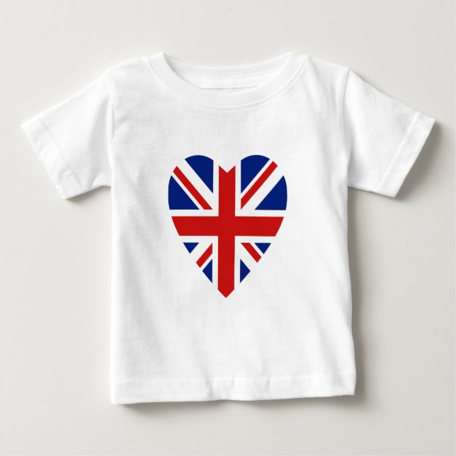 UK Flagga Heart T-Shirt (Framsida)