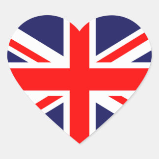 UK FLAGGA HJÄRTFORMAT KLISTERMÄRKE
