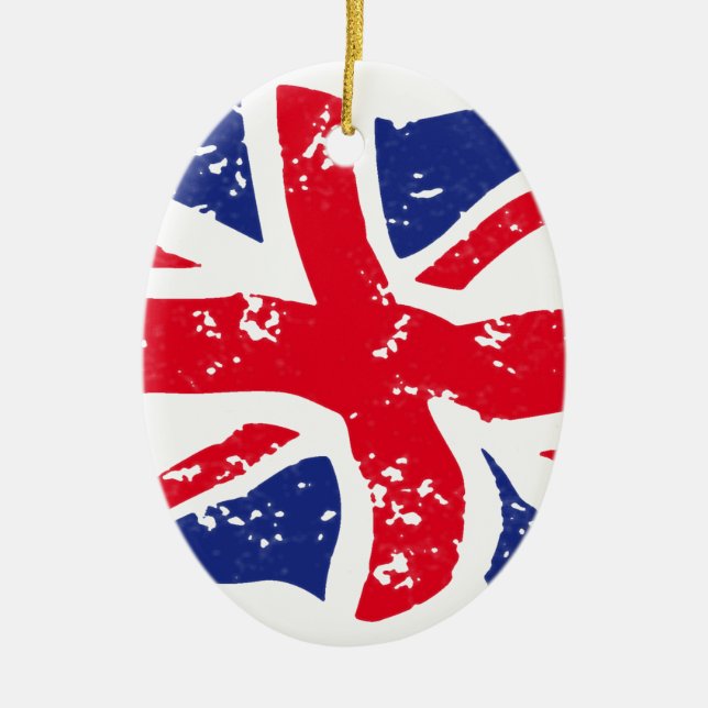 UK FLAGGA JULGRANSPRYDNAD KERAMIK (Framsidan)