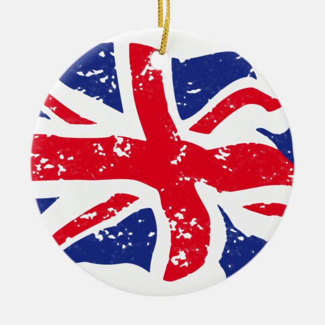 UK FLAGGA JULGRANSPRYDNAD KERAMIK (Framsidan)