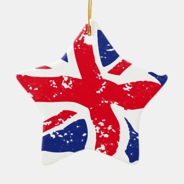 UK FLAGGA JULGRANSPRYDNAD KERAMIK (Framsidan)