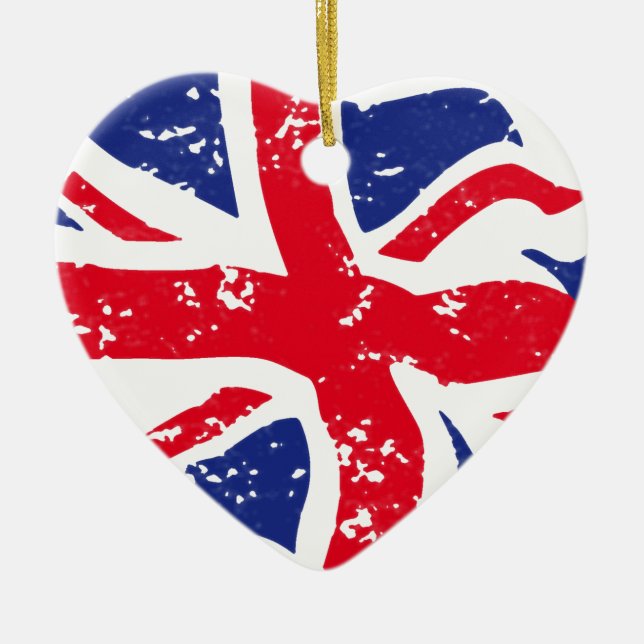 UK FLAGGA JULGRANSPRYDNAD KERAMIK (Framsidan)
