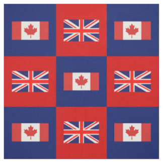UK Flagga, Kanada Flagga on Red & Navy Blue Tyg
