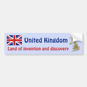 Uk-flagga + Kartabildekal Bildekal