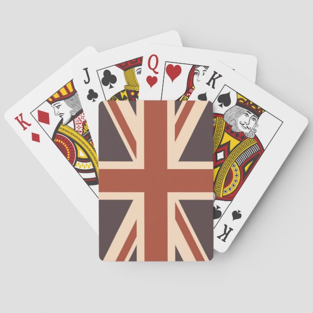 UK Flagga - Retro Casinokort (Baksidan)