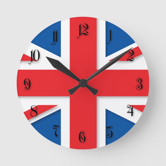 Uk-flagga Rund Klocka (Framsida)
