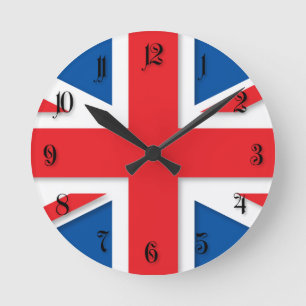 Uk-flagga Rund Klocka