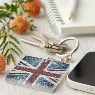 UK flagga Rustic vintage sparkles glitter bling