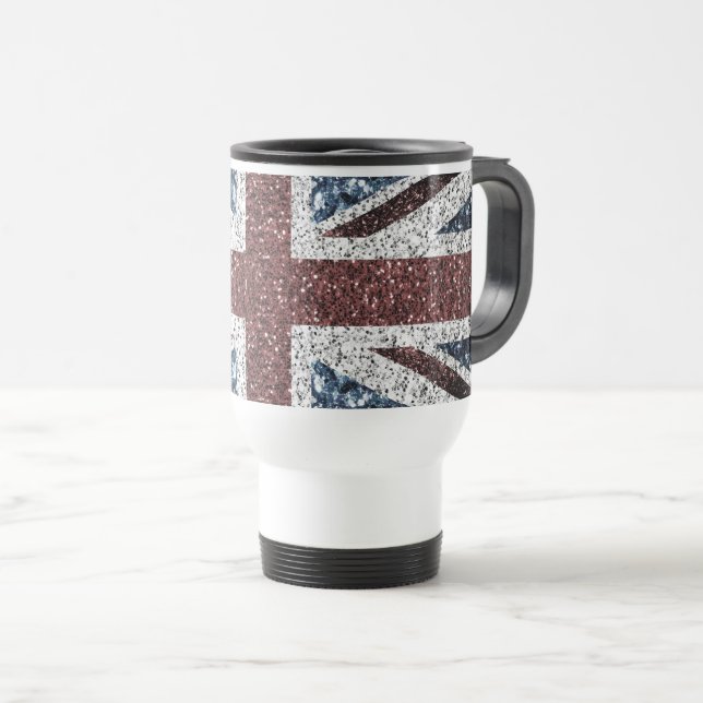 UK flagga Rustic vintage sparkles glitter bling Resemugg (Framsida höger)