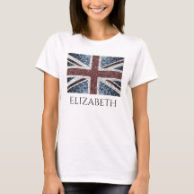 UK flagga Rustic vintage sparkles glitter Ditt nam
