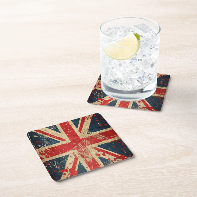 UK FLAGGA UNDERLÄGG PAPPER KVADRAT (Insitu)