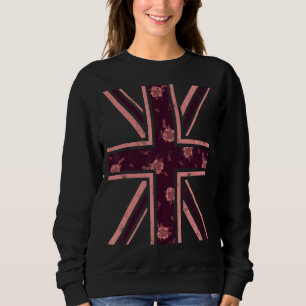 UK Flagga Women United Kingdom with Flower Vintage T Shirt