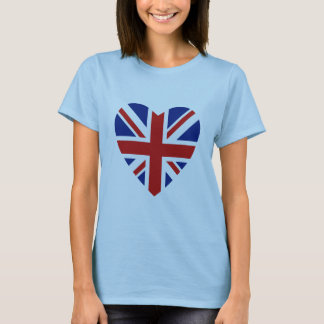 Uk-flaggahjärta och karta t-shirt