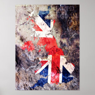 Uk-flaggakarta Poster