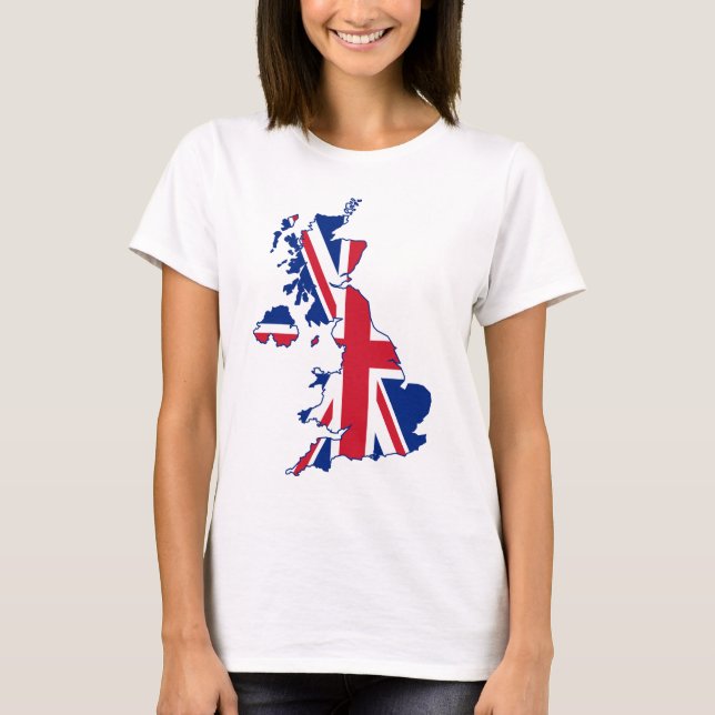 Uk-flaggakarta T Shirt (Framsida)