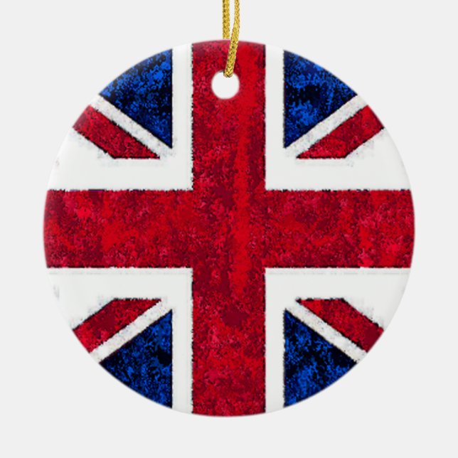 Uk-FLAGGAprydnad Julgransprydnad Keramik (Framsidan)