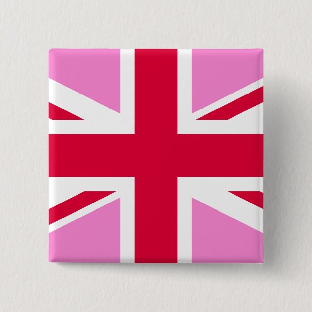 UK Gay pride (Rosa Union Jack) (Gay British Flagga Knapp (Framsida)
