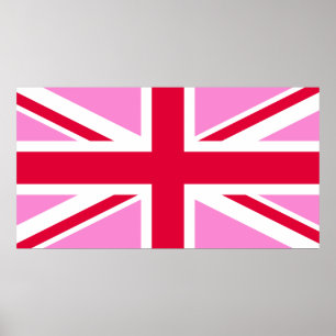UK Gay pride (Rosa Union Jack) (Gay British Flagga Poster
