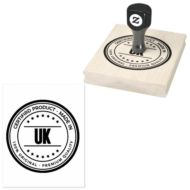 UK-logotyp tryckt pålitlig vertikal look jetblack  Stämpel (Stämplad)