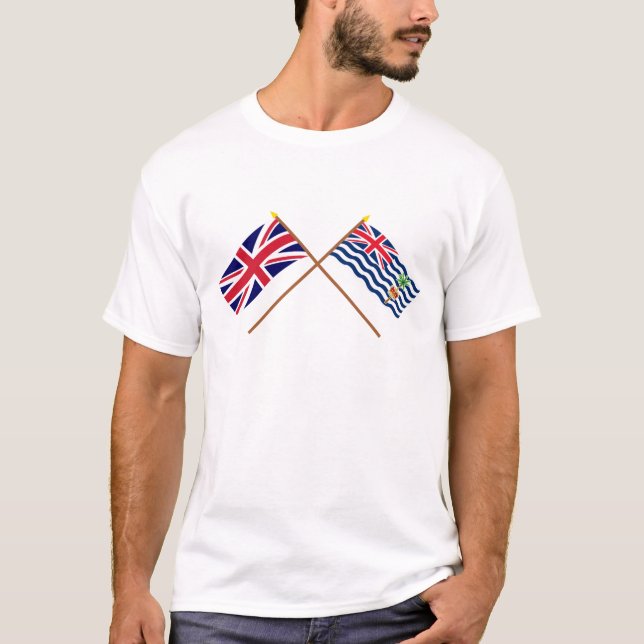 UK och BIOT korsad flaggor Tröja (Framsida)