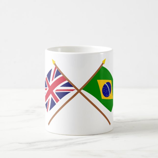 UK och Brasilien korsad flaggor Kaffemugg (Center)
