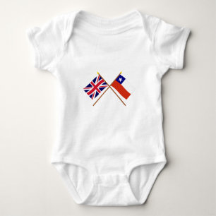UK och Chile korsad flaggor T Shirt