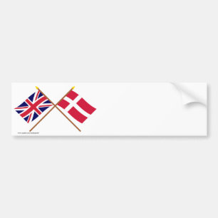 UK och Danmark korsad flaggor Bildekal