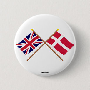 UK och Danmark korsad flaggor Knapp