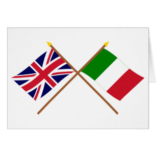 UK och italien korsad flaggor Hälsningskort