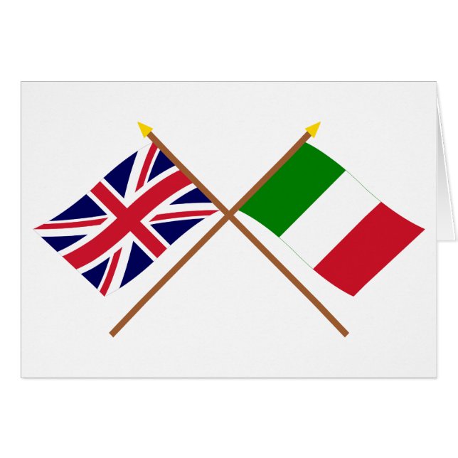 UK och italien korsad flaggor Hälsningskort (Framsidan Horizontal)
