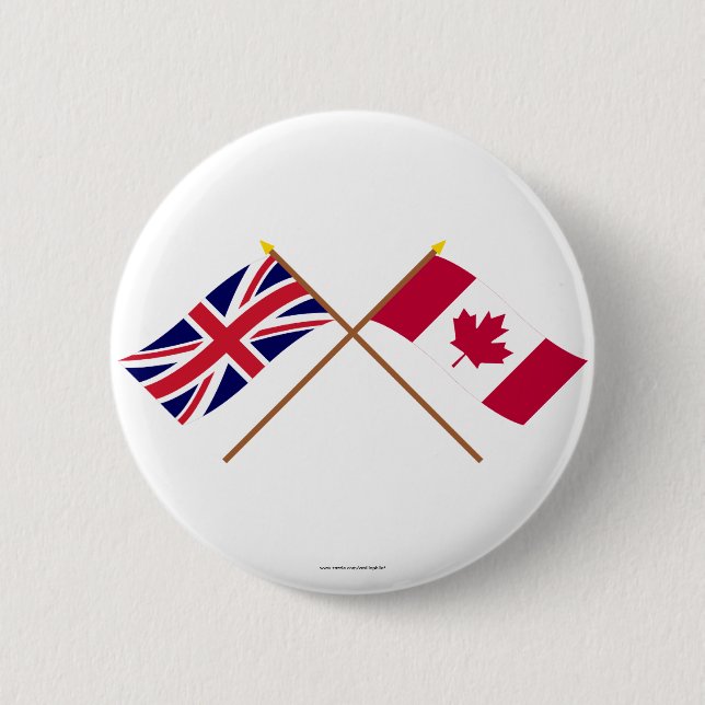 UK och Kanada korsad flaggor Knapp (Framsida)