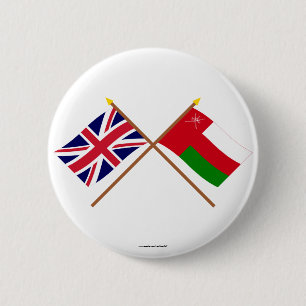 UK och Oman korsad flaggor Knapp