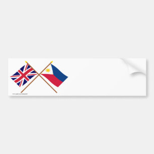 UK och Philippines korsad flaggor Bildekal
