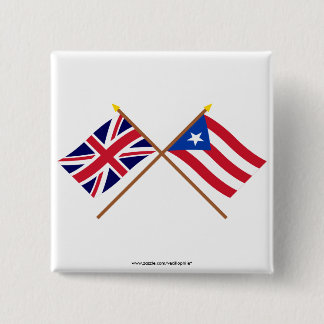 UK och Puerto Rico korsad flaggor Knapp