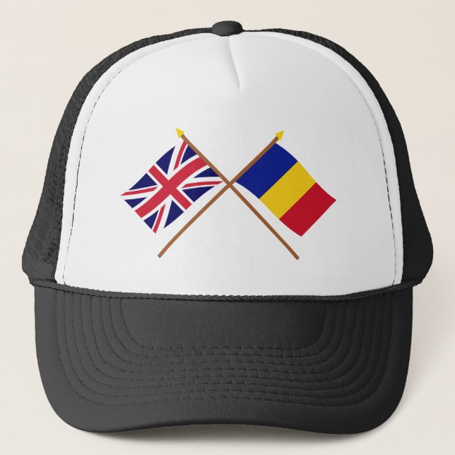 UK och rumänien korsad flaggor Keps (Framsida)