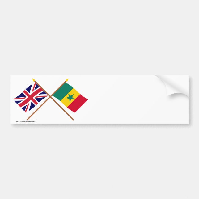 UK och Senegal korsad flaggor Bildekal (Framsidan)