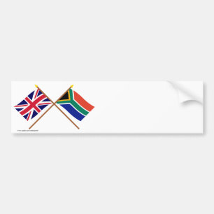 UK och Sydafrika korsad flaggor Bildekal