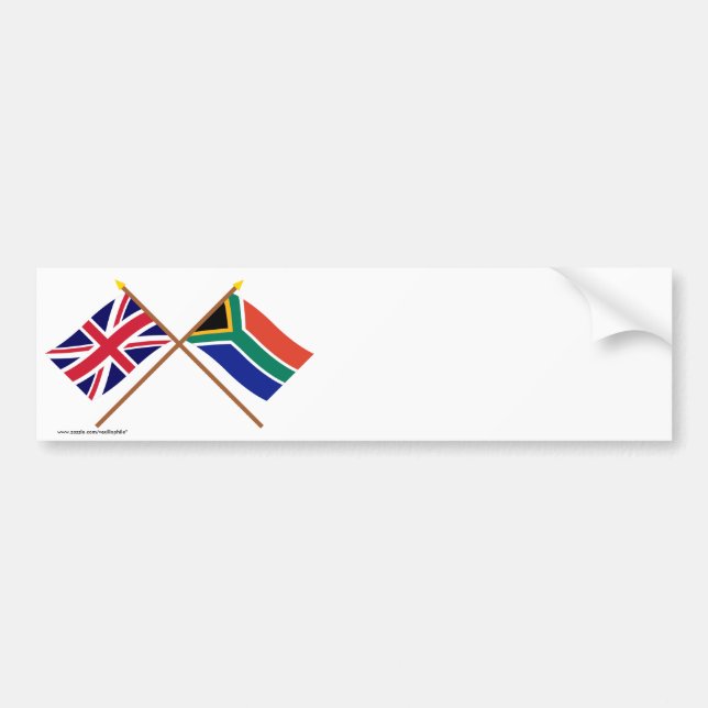 UK och Sydafrika korsad flaggor Bildekal (Framsidan)