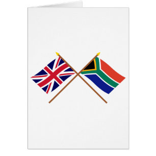 UK och Sydafrika korsad flaggor Hälsningskort