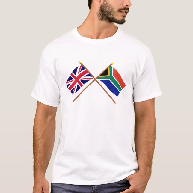 UK och Sydafrika korsad flaggor Tee (Framsida)