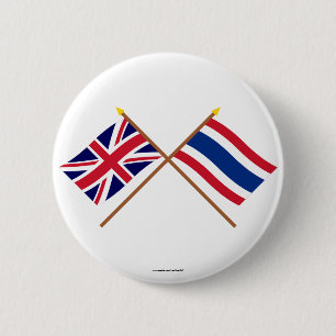 UK och Thailand korsad flaggor Knapp