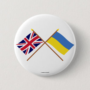 UK och Ukraina korsad flaggor Knapp