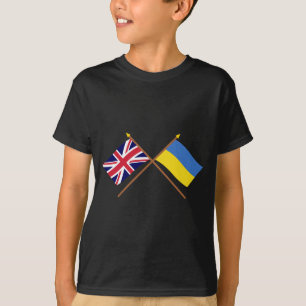 UK och Ukraina korsad flaggor T Shirt