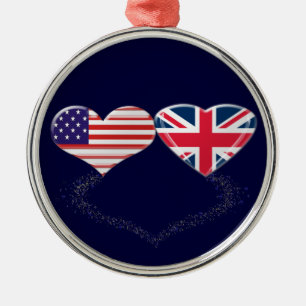 Uk- och USA hjärtor sjunker, och tickeren tejpar Julgransprydnad Metall