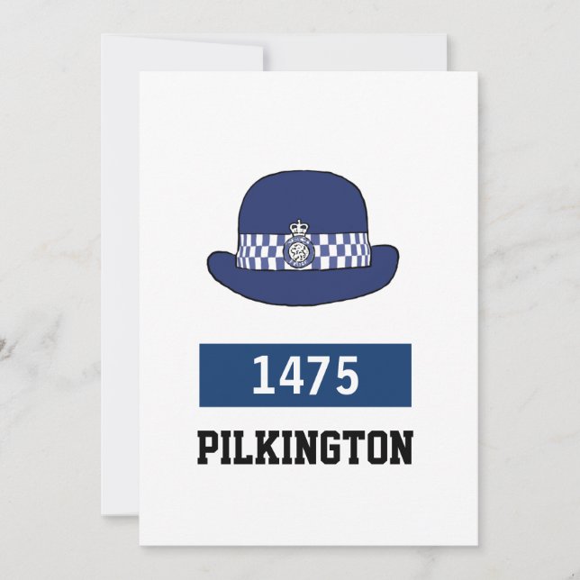 UK Police Female WPC Hat - Add Number & Namn Julkort (Framsida)