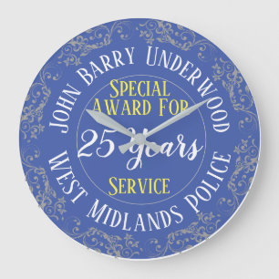 UK Police Long Service Award with Years Service Stor Klocka