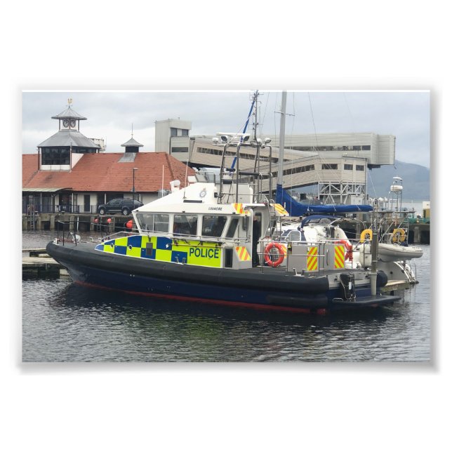 UK Police Patrol Boat, Rothesay, Isle of Bute Fototryck (Framsidan)