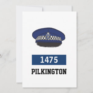 UK Polisens platta mössa - Lägg till nummer och na Julkort